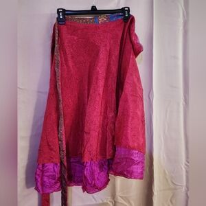 Vibrant Pink and Purple Wrap Skirt